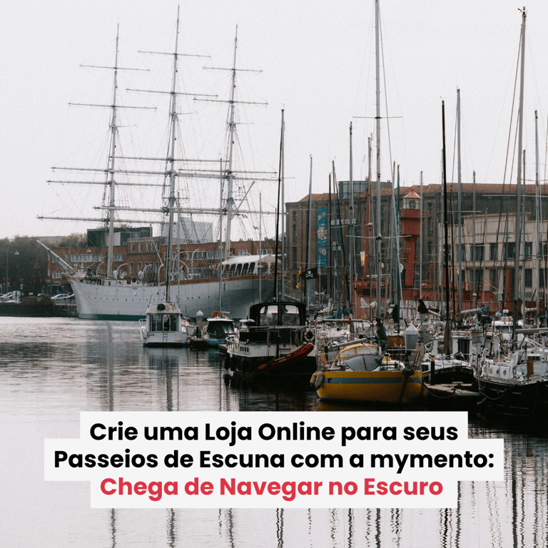 Loja online para passeios de escuna com sistema de reservas da MyMento, calendário em tempo real e pagamentos automáticos.