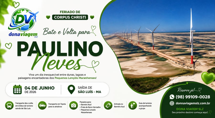 Viva um dia inesquecível entre dunas, lagoas e paisagens encantadoras dos Pequenos Lençóis Maranhenses!