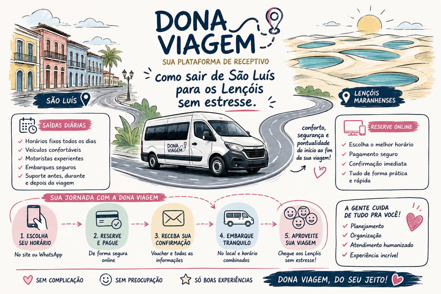 Como ir de São Luís para os Lençóis Maranhenses sem estresse: a nova forma de viajar com a Dona Viagem