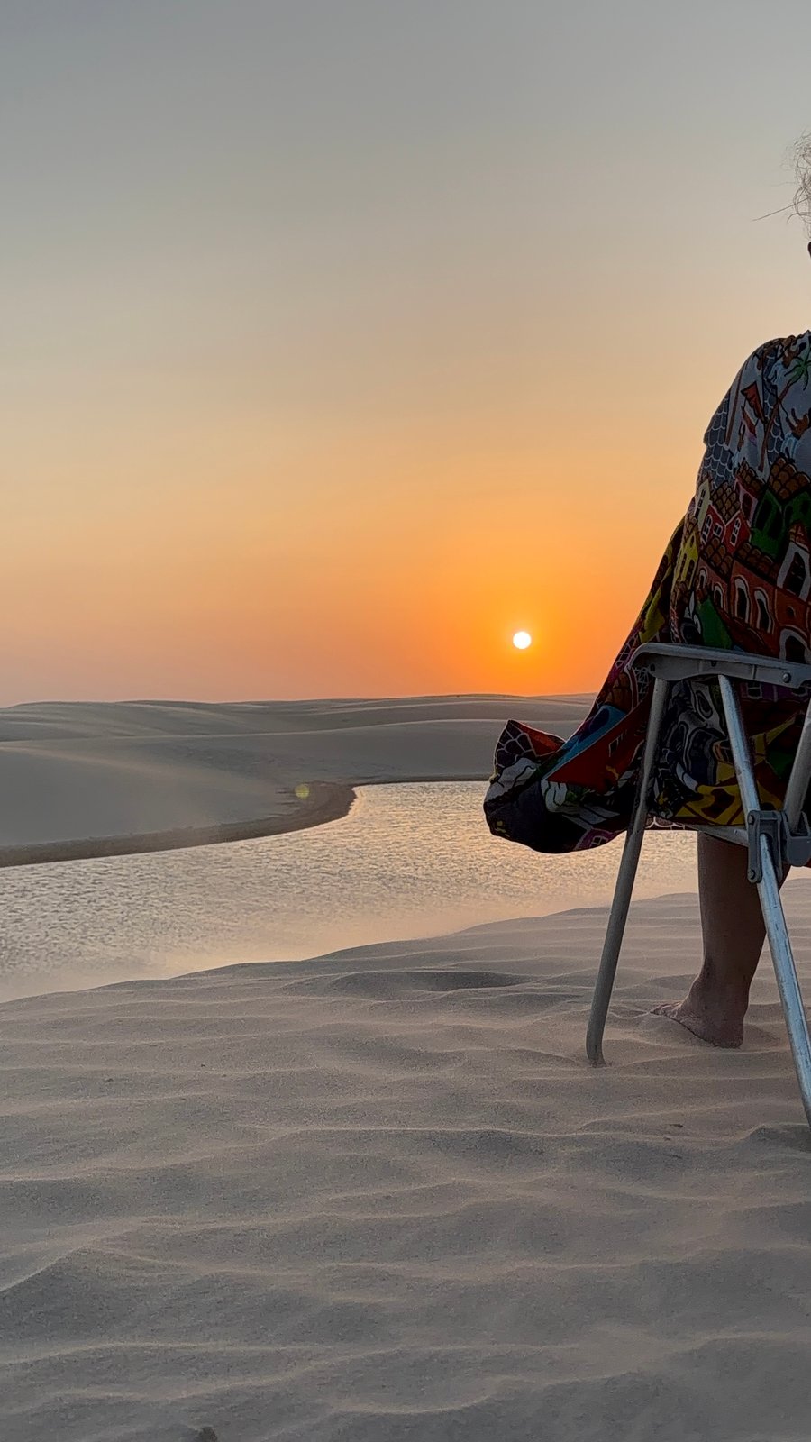Pôr do sol nas dunas, lagoa das sete mulheres