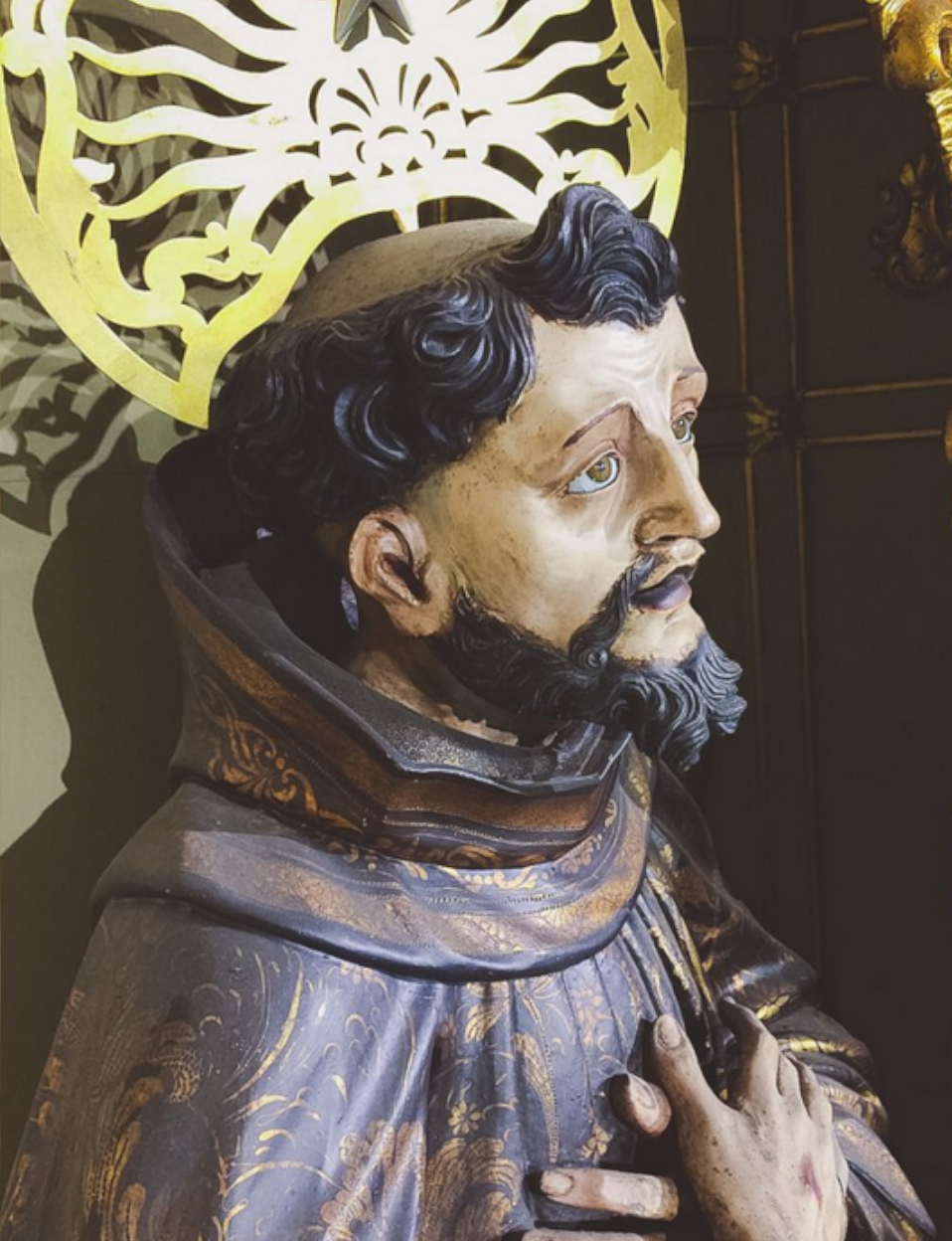 Imagem de São Francisco de Assis, detalhe