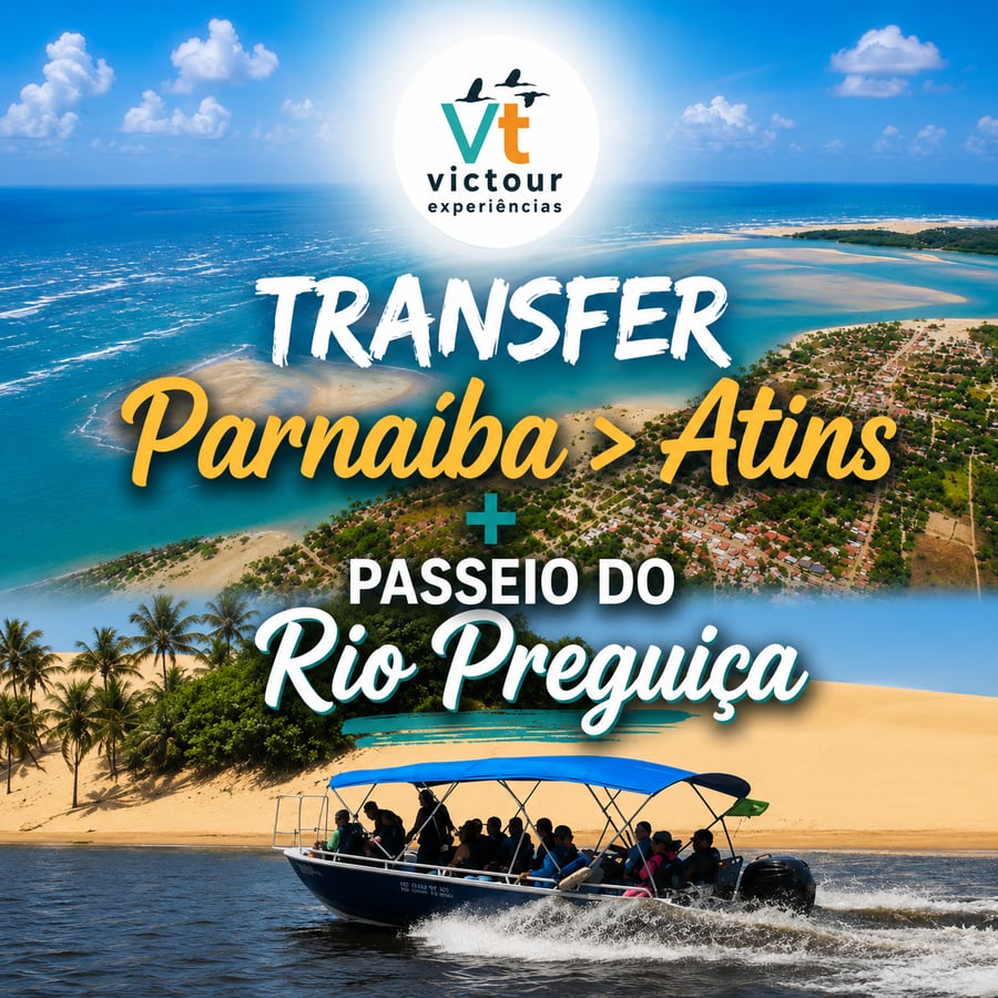 Via Barreirinhas + passeio de lancha até Atins Saímos de Parnaíba em veículo privativo com destino a Barreirinhas, em um trajeto de aproximadamente 3h30.  Chegando em Barreirinhas, vocês embarcam em uma lancha rápida que já faz um belíssimo passeio pelos Pequenos Lençóis, passando por locais como:  * Vassouras (região dos macaquinhos) * Mandacaru (Farol Preguiças) * Caburé  Durante o percurso é possível fazer parada para almoço. Após o passeio, a mesma lancha segue até Atins.    Ao chegar no porto de Atins, um carro local recebe vocês e faz o deslocamento até a pousada.
