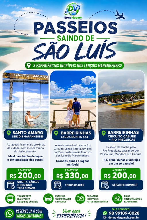 Qual passeio escolher nos Lençóis Maranhenses? 