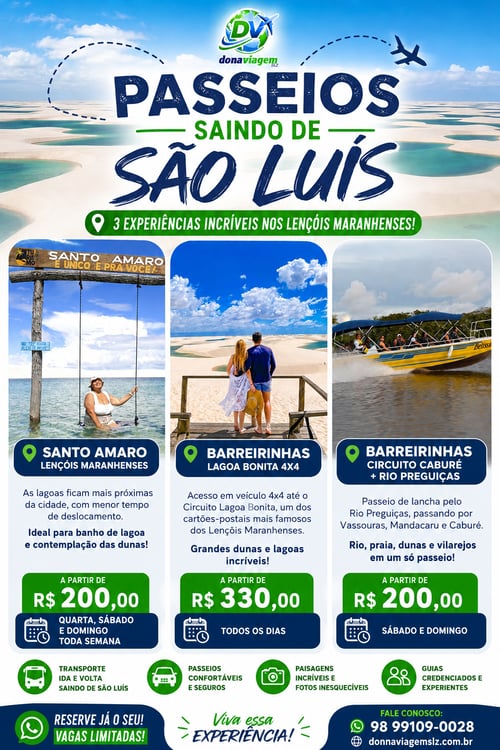 Qual passeio escolher nos Lençóis Maranhenses? 