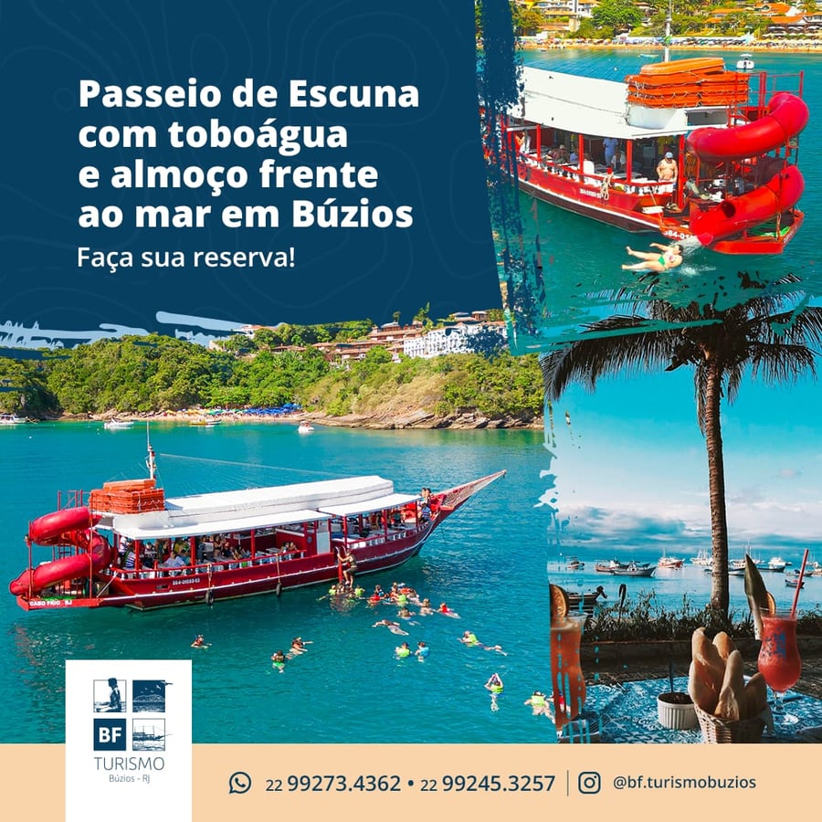 Pacote especial: Passeio de Escuna + Almoço frente ao mar