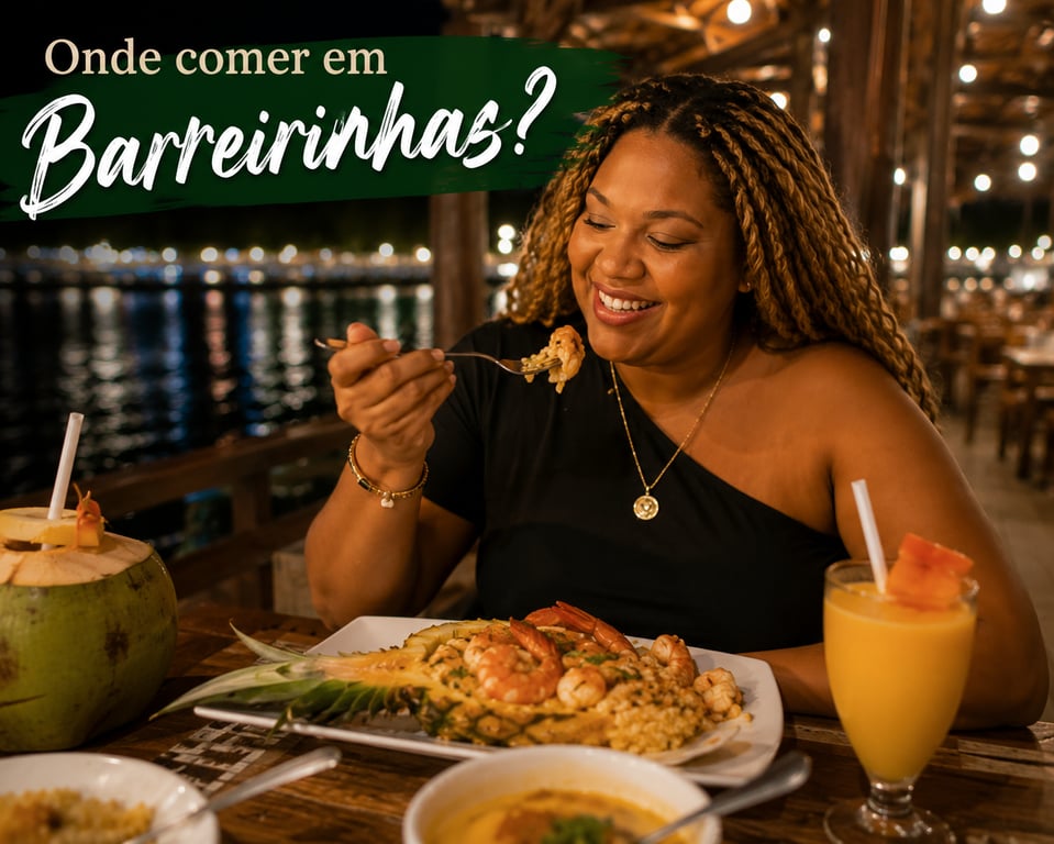 Restaurantes na Beira Rio de Barreirinhas oferecem pratos típicos da culinária maranhense e belas vistas para o Rio Preguiças.