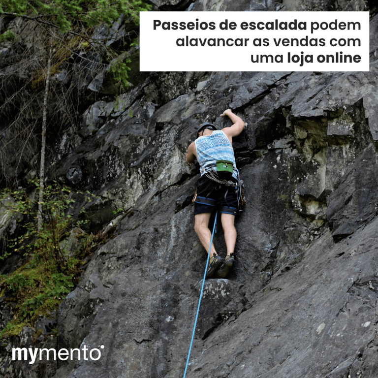 Pessoa escalando paredão de rocha, representando o turismo de aventura e o crescimento dos passeios de escalada.