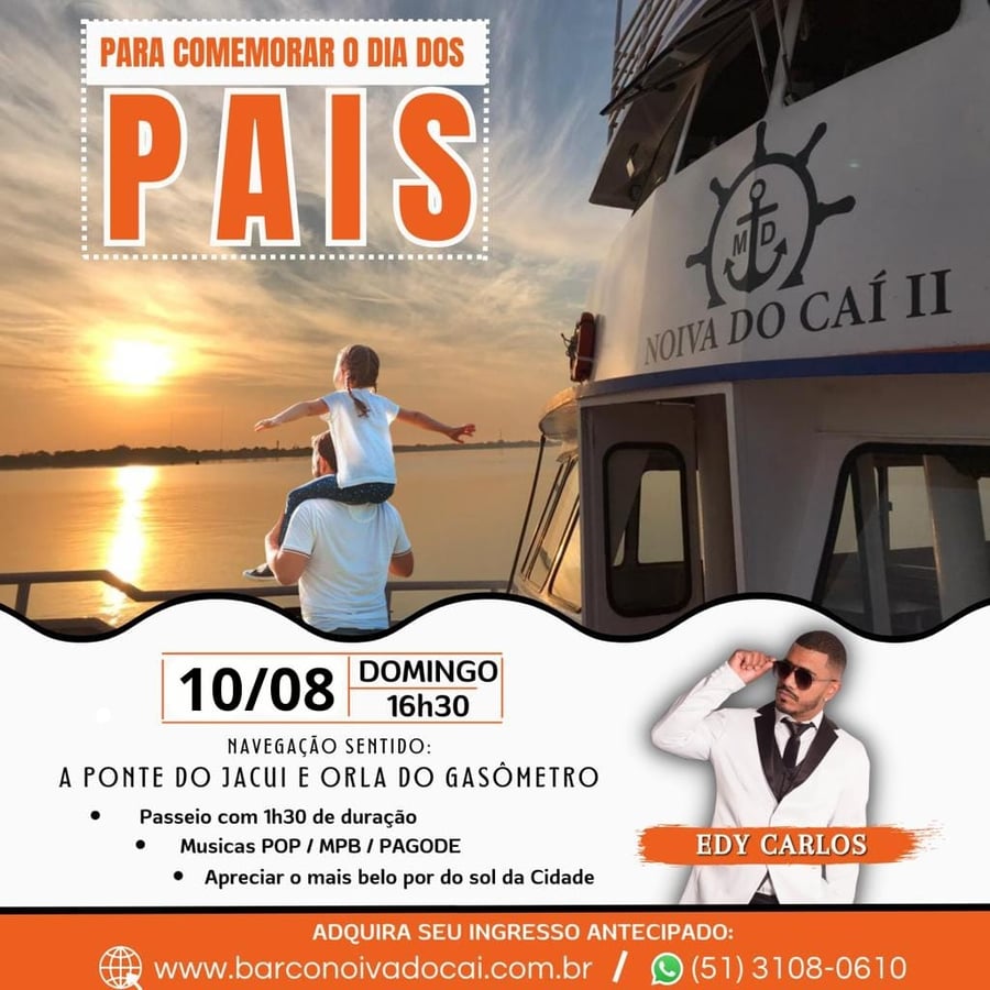 Happy Hour com musica ao vivo para por do sol - Passeio de barco em Porto Alegre