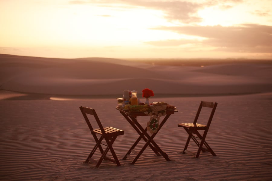Café da manhã nos Lençóis Maranhenses