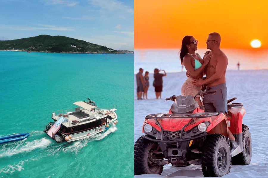 Passeio de barco para duas pessoas + passeio de quadriciclo sendo 1 veículo para 2 pessoas