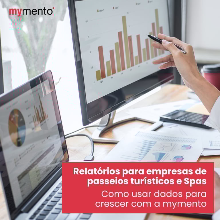 Dashboard de relatórios com dados de reservas, faturamento e conversões para empresas de passeios turísticos e SPAs