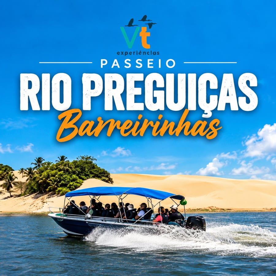 Este é um dos passeios mais clássicos, leves e completos de Barreirinhas, ideal para todas as idades. Ele corre ao longo do Rio Preguiças em direção ao oceano.