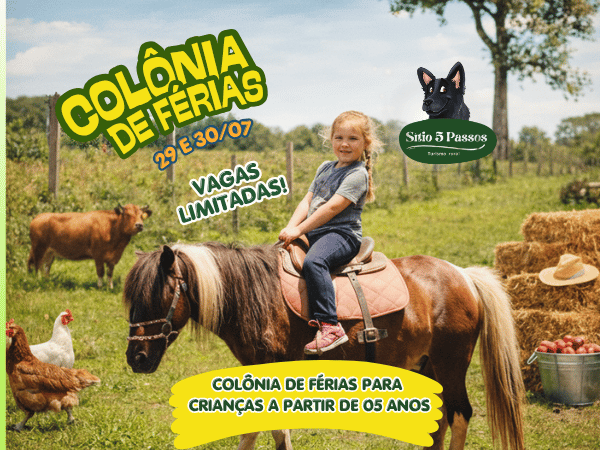 INGRESSO VISITAÇÃO MEIO PERÍODO + PASSEIOS SÍTIO 5 PASSOS