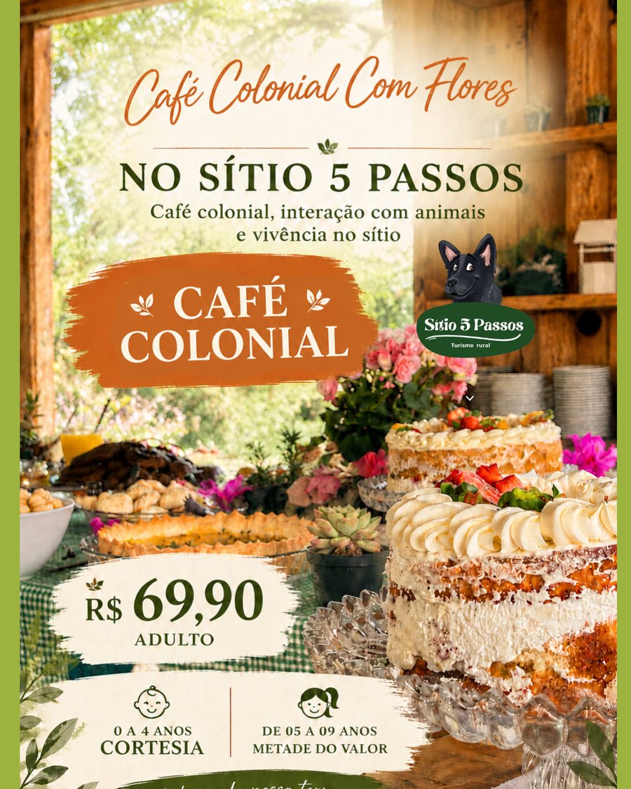Café Colonial com Flores