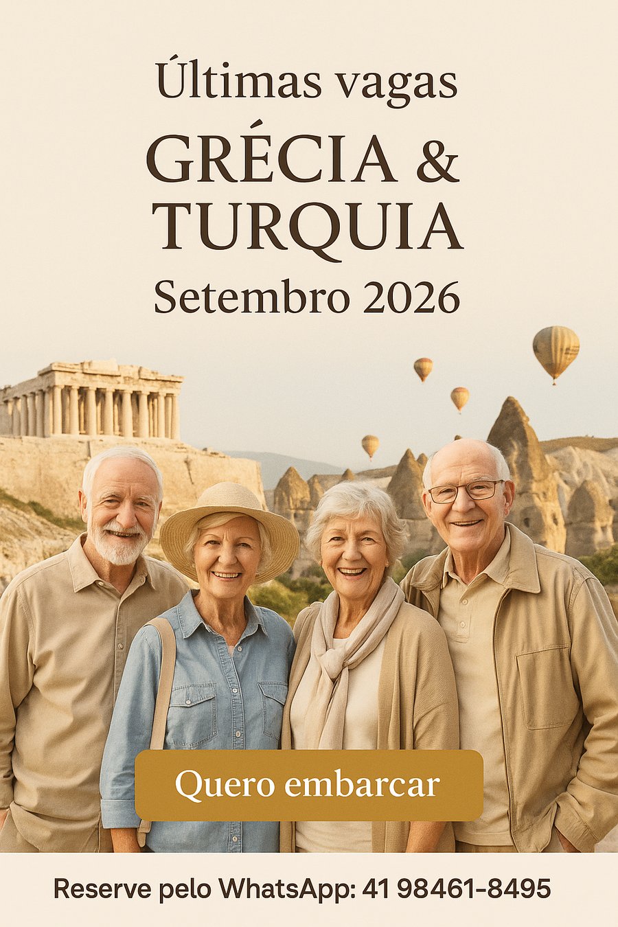 Grupo de Viagens Idade Dourada: viagens planejadas para sêniores, com roteiros completos, conforto, cultura, acessibilidade e acompanhamento especializado.