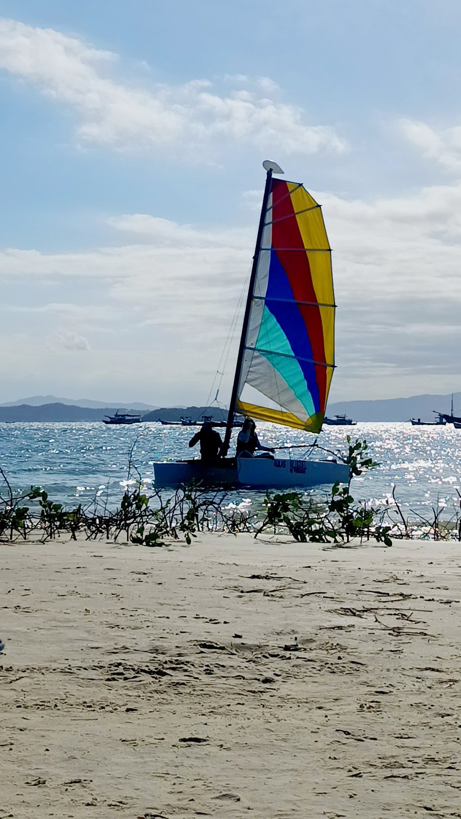 Sinta a velocidade do Hobie Cat Wave! Em nossas aulas, você aprende a dominar o equilíbrio entre os dois cascos, otimizando o peso para alcançar o planeio máximo