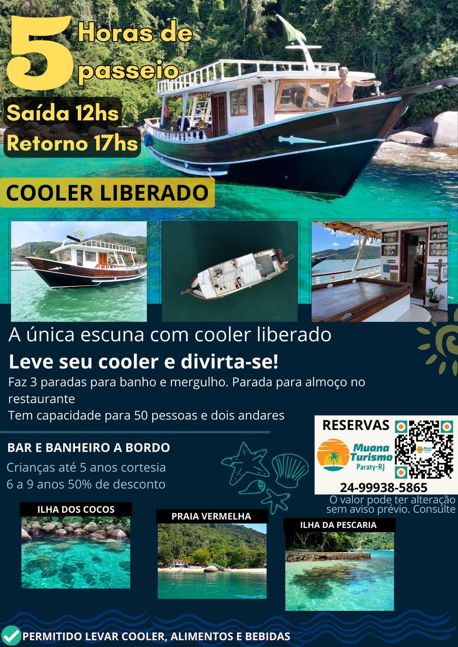 Curta as melhores praias e ilhas de Paraty com liberdade total! Leve suas bebidas, aproveite as paradas para banho e mergulho e viva um dia inesquecível no mar. 