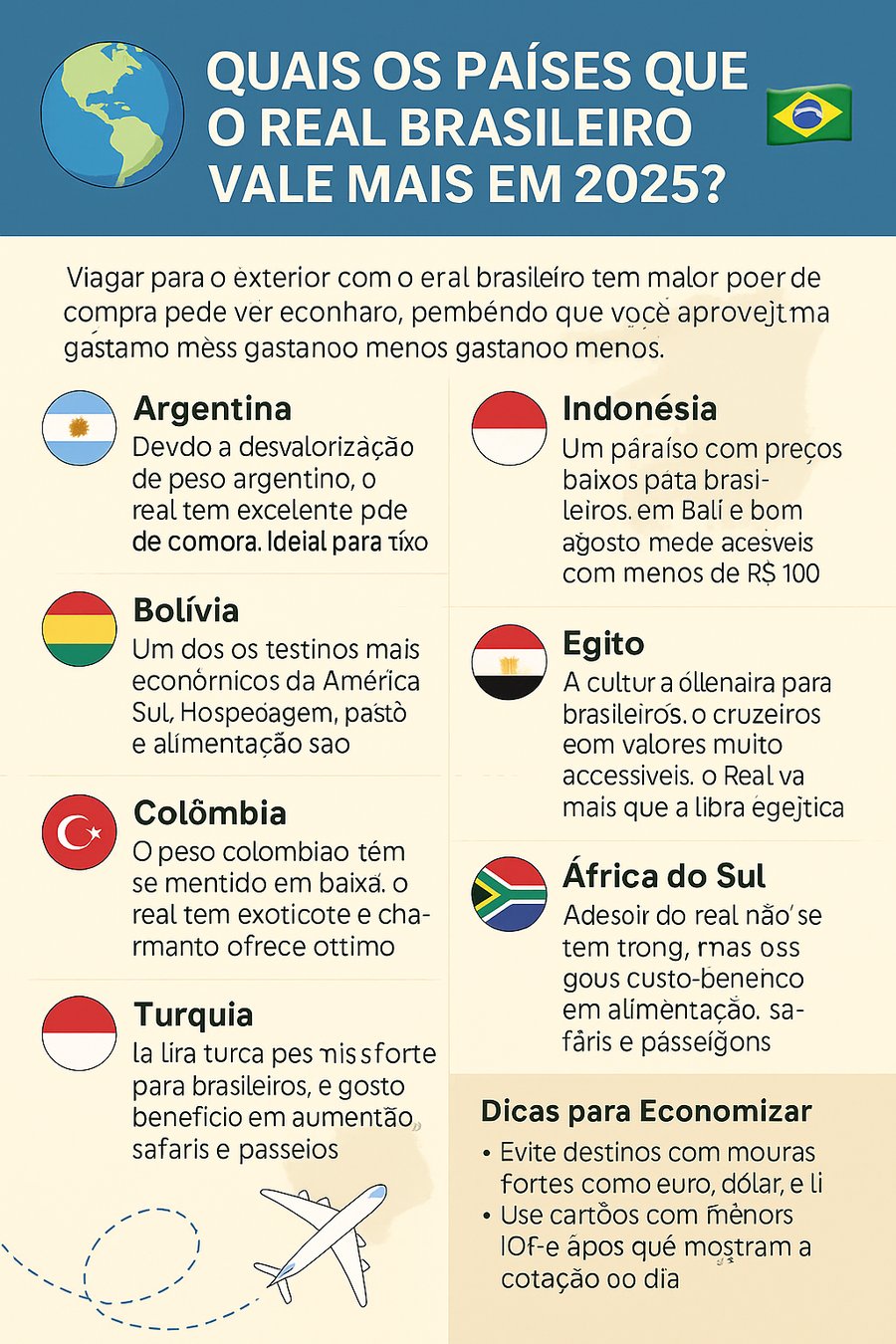 Destinos Baratos em 2025: Países Onde o Real Brasileiro Vale Mais para Viagem Internacional