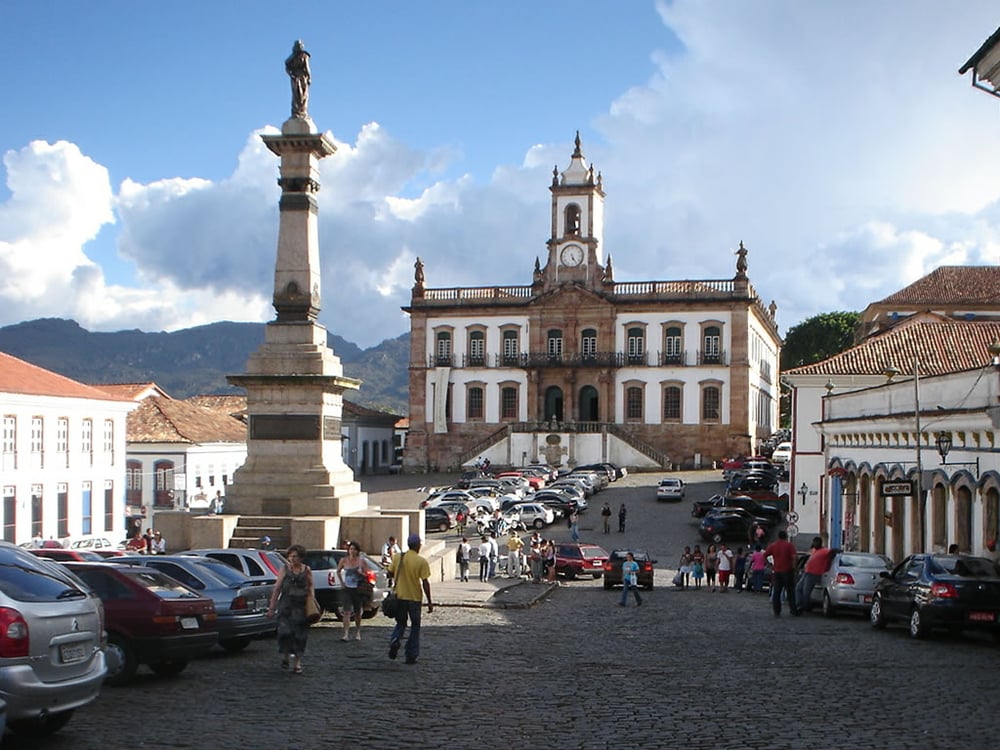 Praça Tiradentes, em Ouro Preto.