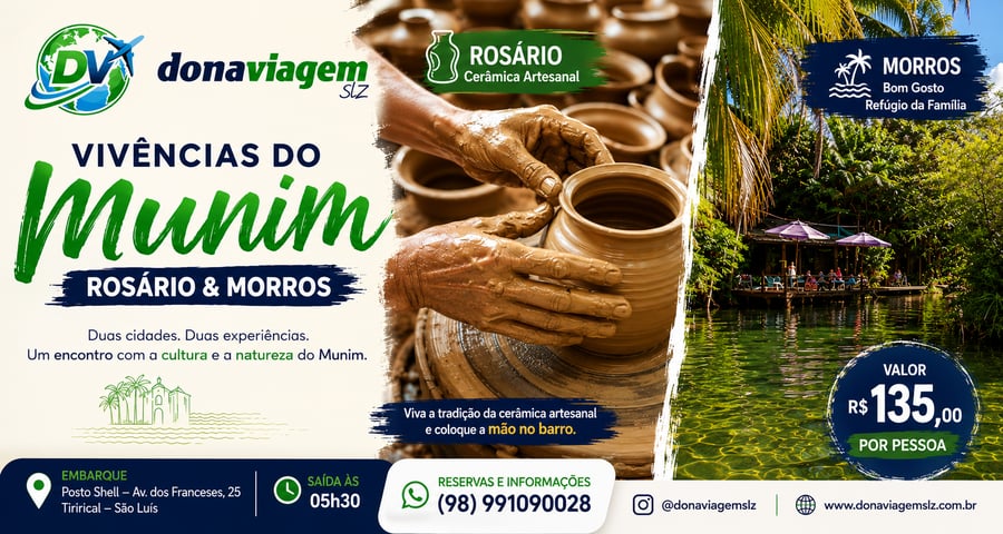 🏺 Primeiro, as mãos encontram o barro. 💦 Depois, o corpo encontra as águas. 🌿 E o Munim vira experiência.