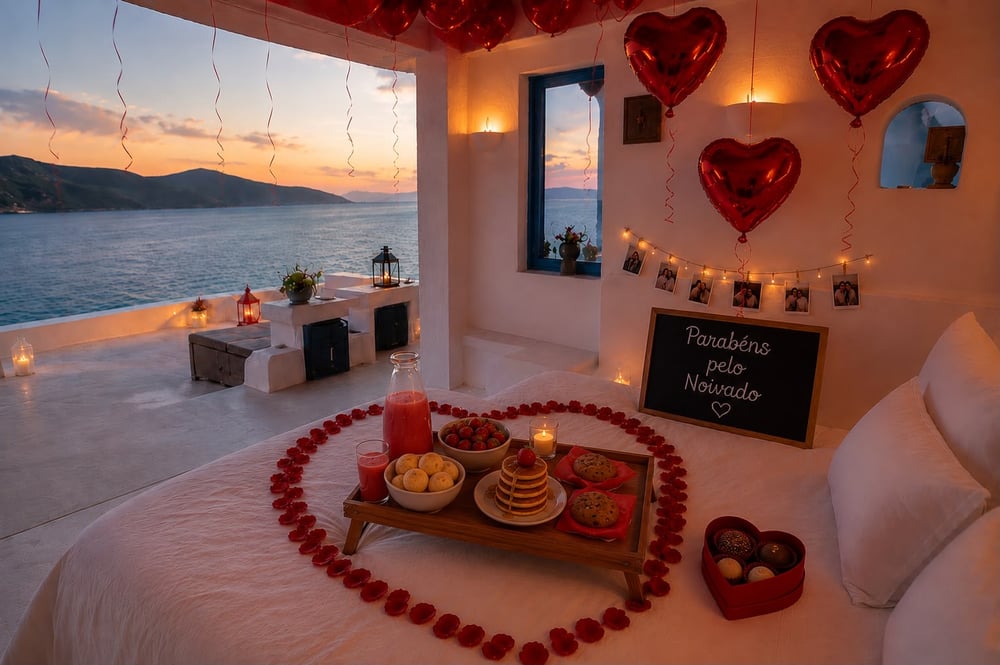 Decoração surpresa em quarto de hotel em Arraial do Cabo
