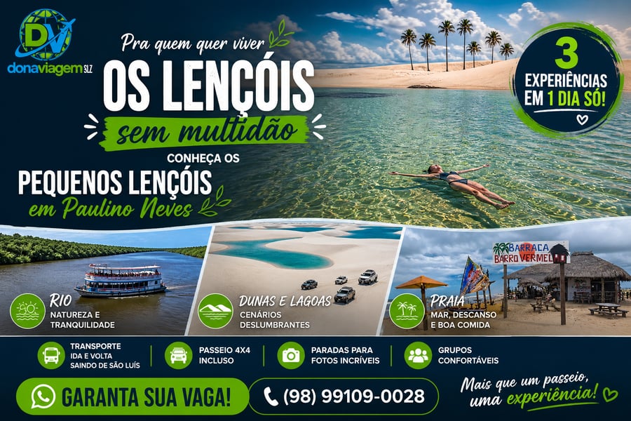 Pra quem quer viver os Lençóis sem multidão.Pequenos Lençóis em Paulino Neves Uma experiência completa saindo de São Luís