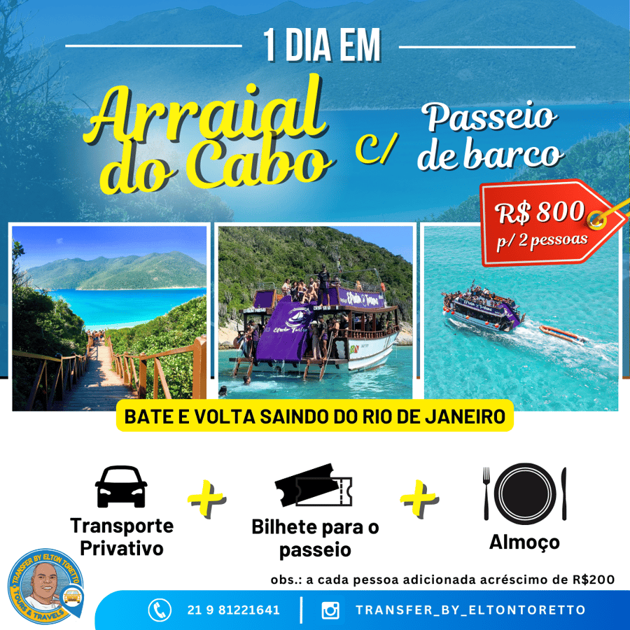 Transfer Rio de Janeiro para Arraial do Cabo