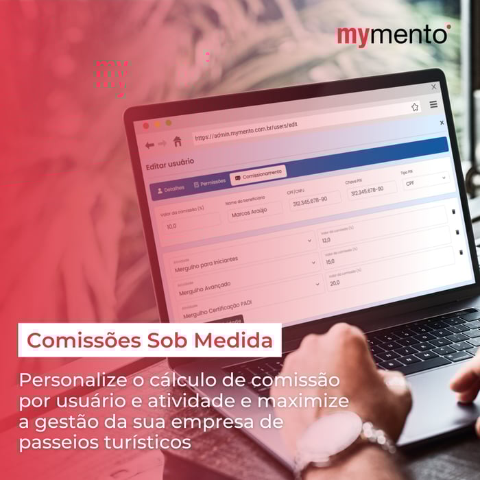Gestão de Passeios Turísticos: Calcule comissões personalizadas por usuário e atividade