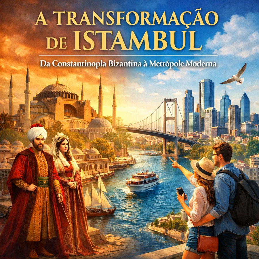 A Transformação de Istambul: Da Constantinopla Bizantina à Metrópole Moderna entre Europa e Ásia