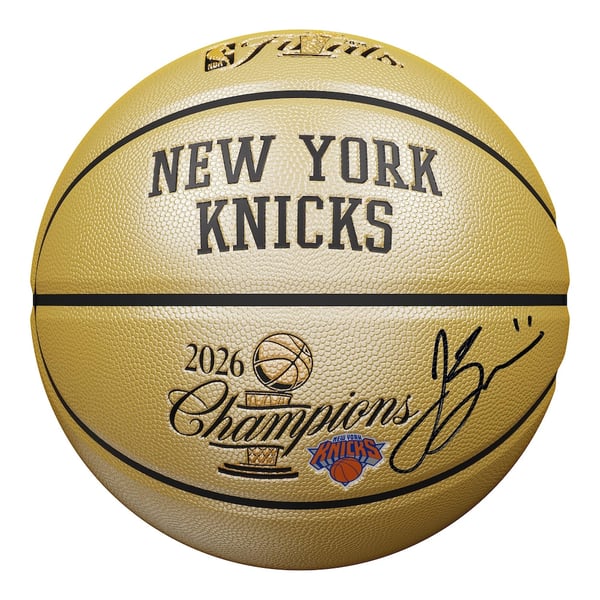 Jalen Brunson 親筆簽名冠軍金色 Wilson 籃球