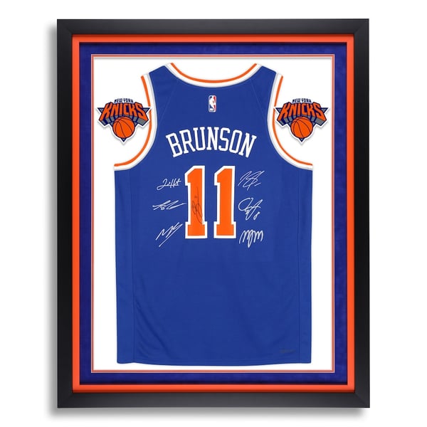 Jalen Brunson #11 Icon Edition 七人簽名裱框球衣