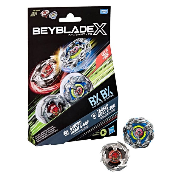 Beyblade X 山羊衝擊＋翔龍神劍 Tackle Goat 2-70N ＋ Sword Dran 3-60F｜雙入組 美版