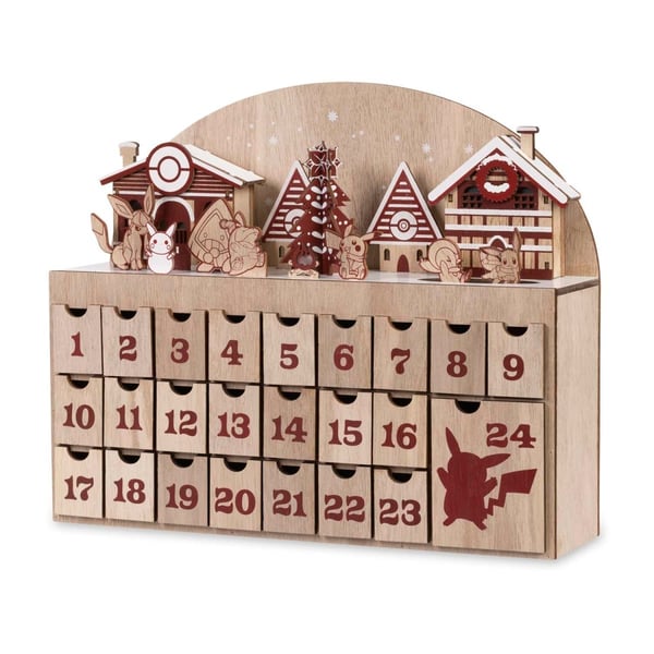 Pikachu, Fuecoco & Friends Pokémon Holiday Wood Countdown Calendar