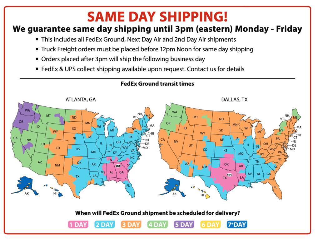 FedEx Ground Transit Times Map