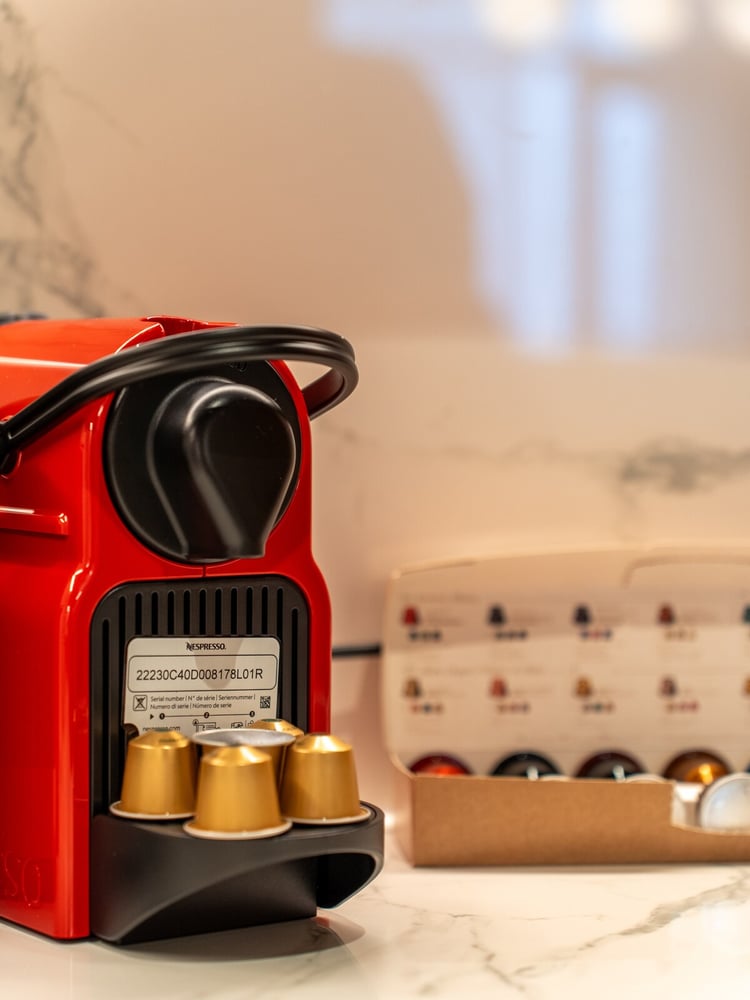 Nespresso coffee machine on kitchen counter