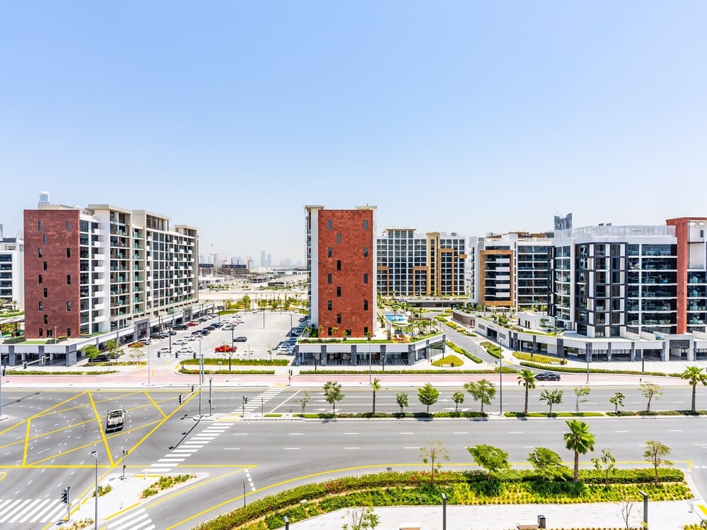 Urban neighbourhood with high-rise apartment blocks