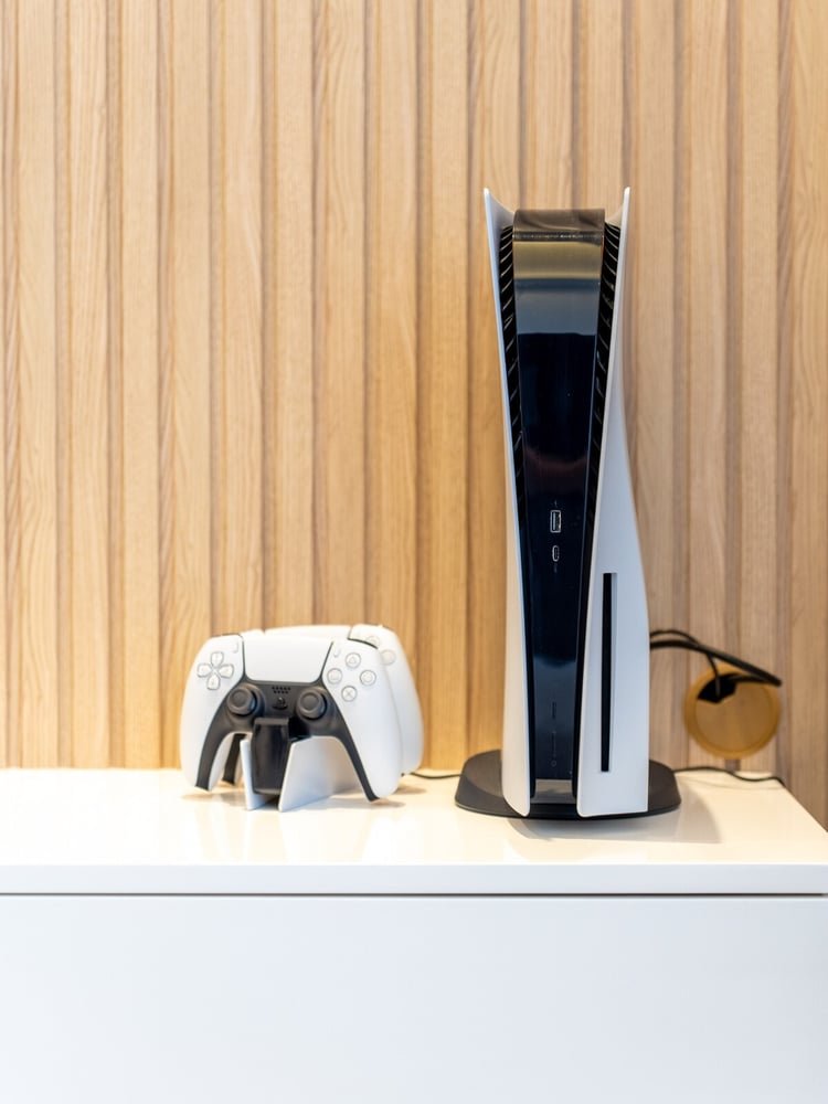 PlayStation 5 console on shelf