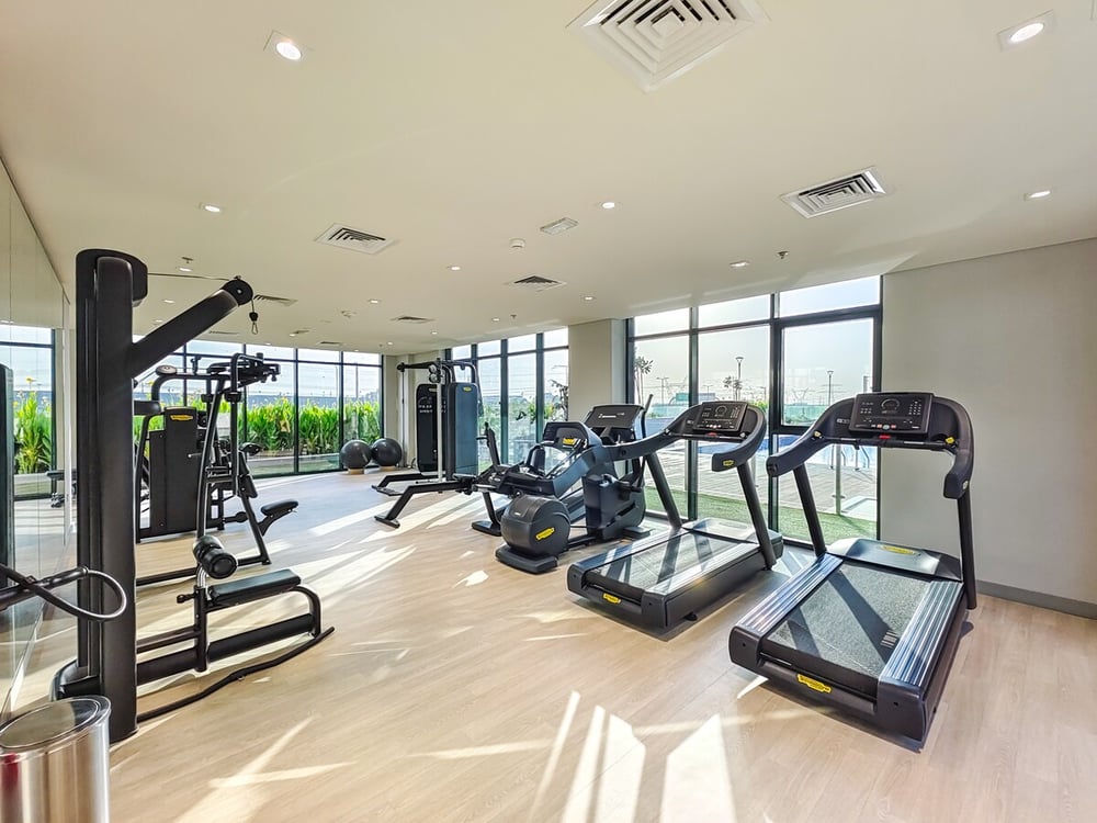 Building gym with treadmills and fitness machines