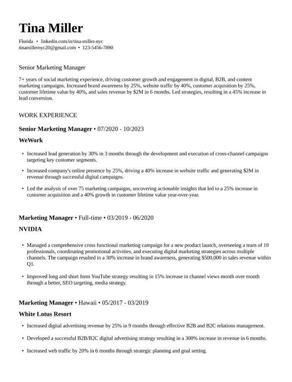 Traditional Resume Template 2