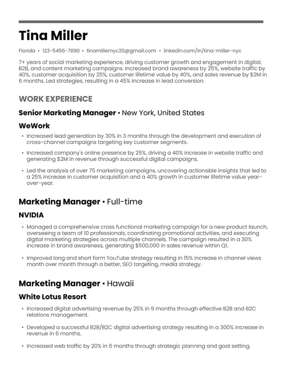 Simple Resume Template 2