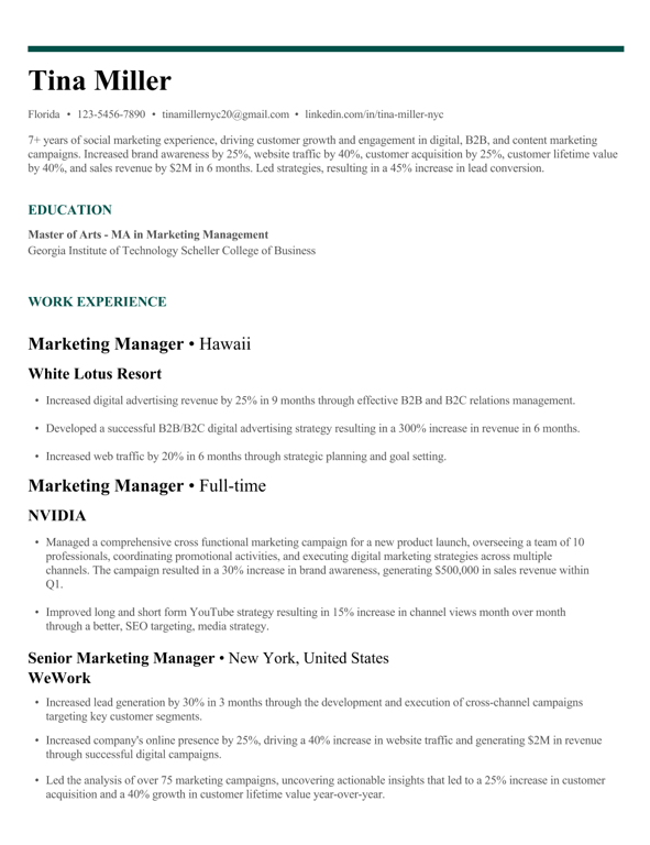 Reverse-Chronological Resume Template 3