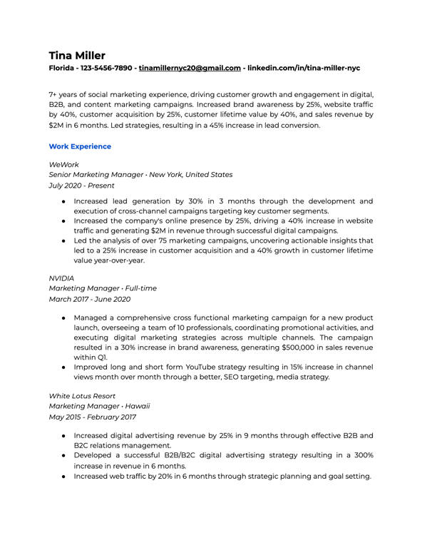 Google Docs Resume Template 1
