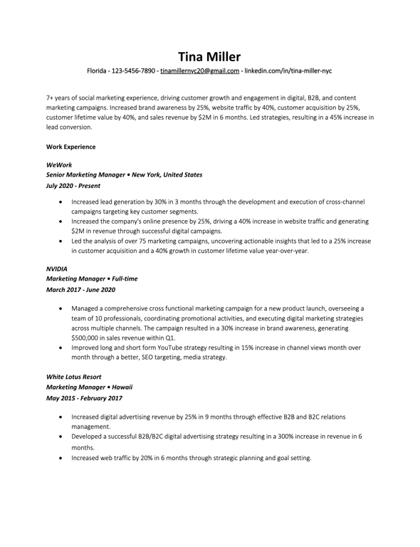 Microsoft Word Resume Template 2