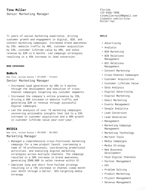 Clean Balanced Resume Template