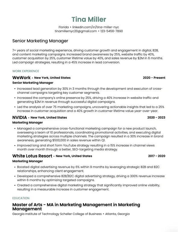 Elegant Simplicity Resume Template