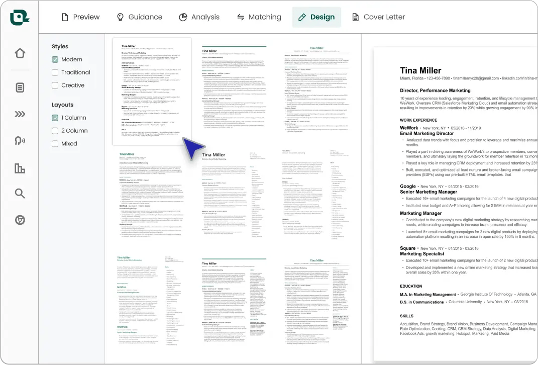 Picking an ATS-friendly resume template in Teal