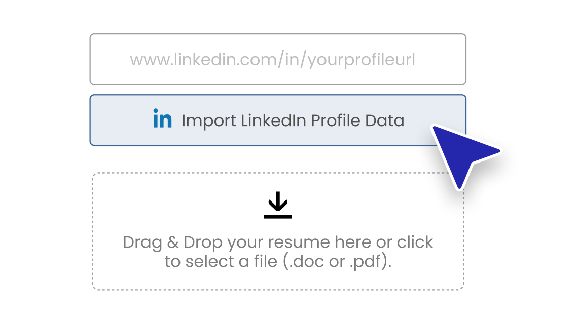 Importing a LinkedIn profile or uploading an existing resume into Teal