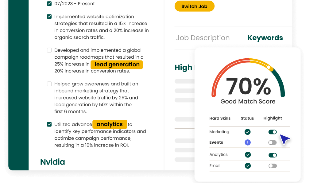 Matching a resume to a job description with Teal’s Match Score