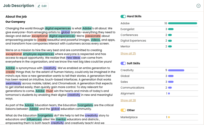 Using keywords to highlight writing skills on a resume 