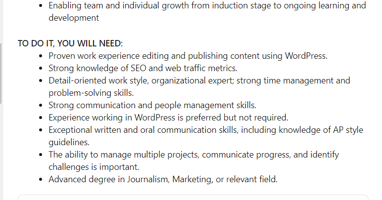 How to find people skills in a job description